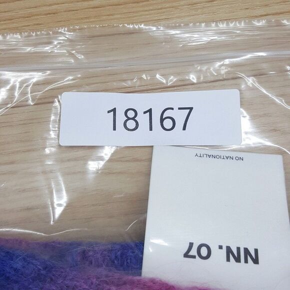 NN07 Sweater Mens XL Blue Pink Stripe Pullover Crew Alpaca Mohair BRADY $250 - Picture 7 of 7